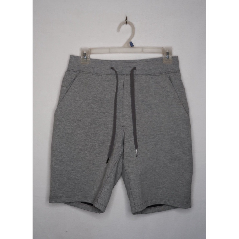 Lululemon City Sweat Short 9.5 Heathered Medium Grey‎ Mens M Drawstring Gym EUC